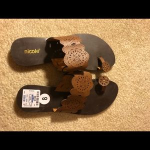 Brand New flat brown sandals!